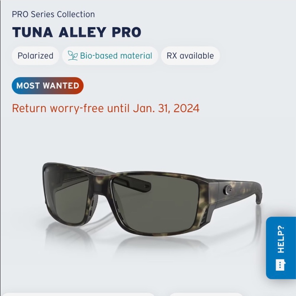 Costa Tuna Alley Pros Polarized Wetlands Sunglasses